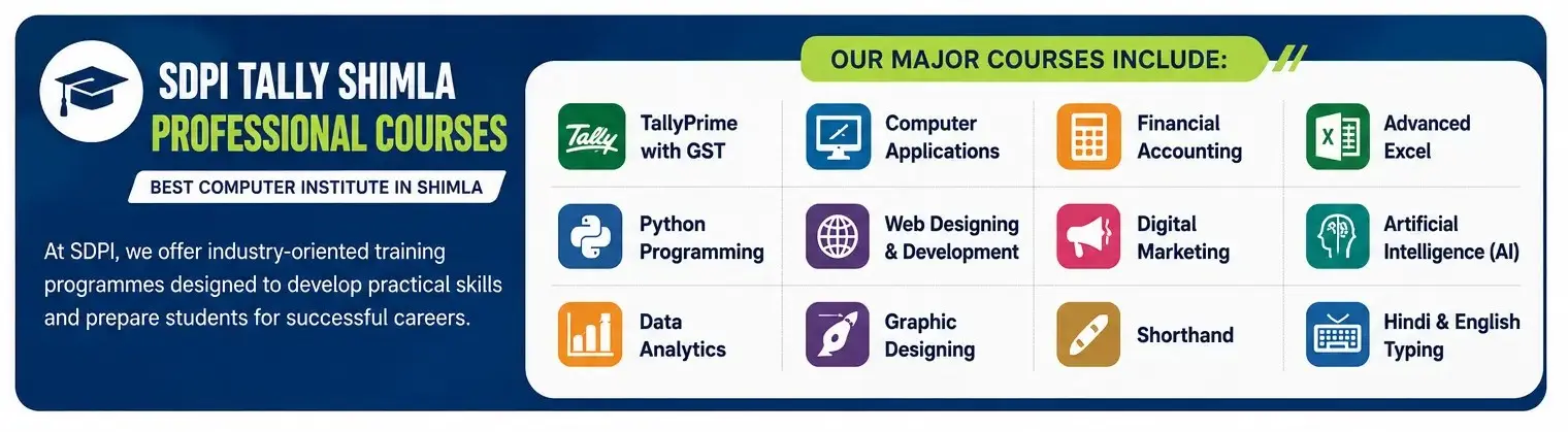 Professional Computer Courses at Sai Digitech Professional Institute (SDPI) Tally Shimla